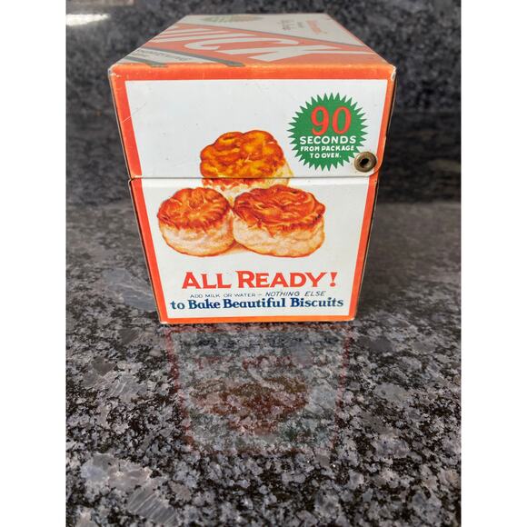 Vintage Bisquick Recipe Metal Tin Box Holder - Picture 4 of 11